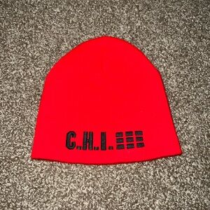 Chicago USA Winter Knit Beanie Red Black Hat
